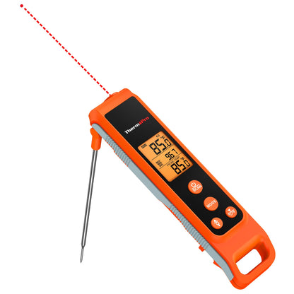 ThermoPro TP420 2-in-1 Instant Read Thermometer for Cooking, Infrared Thermometer Cooking Thermometer with Meat Probe, Non-Contact Laser Meat Thermometer for Griddle Grill Pizza Oven HVAC Pool