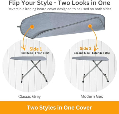 SAVUK Ironing Board Cover and Pad Dual Side X2 Lifetime Double Using Heavy Duty