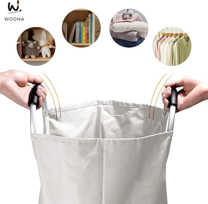 WOOHA 125L Large laundrybasket, Collapsible laundry hamper, Tall Clothes