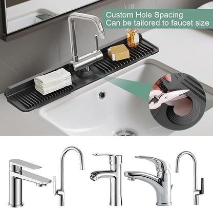 24 Inch Faucet Mat for Kitchen Sink Silicone Folding Faucet Mat for Bathroom