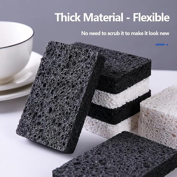 36 - Pack Non-Scratch Scrub Sponges - Sponges for Dishes and Washing Dishes, Cleaning Sponges for Kitchen Home and More（Black+White）