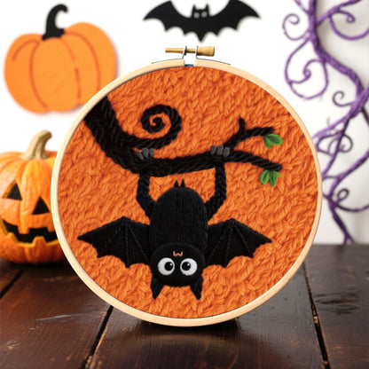 ACRNIGHEET 6Pcs Punch Needle Kits for Adults Beginners Include Instructions, Halloween Punch Needle Embroidery Kit, Pre-Printed Pattern, Embroidery Hoop, Yarns, Needles, DIY Crafts Gifts Idea