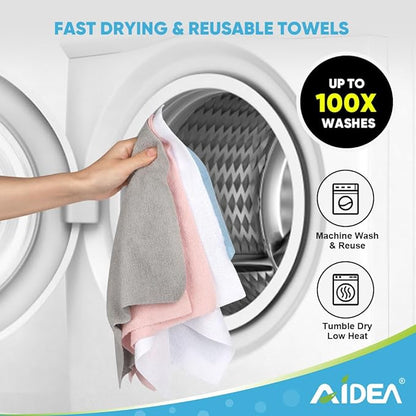 AIDEA Microfiber Cleaning Cloth Roll, Tear Away Reusable Paper Towels, Car