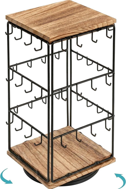 PrismHaze Rotating Earring Display Stands, 48 Hooks Earring Display for Vendors, Jewelry Display Earring Holder Organizer Earring Display Stands for Selling
