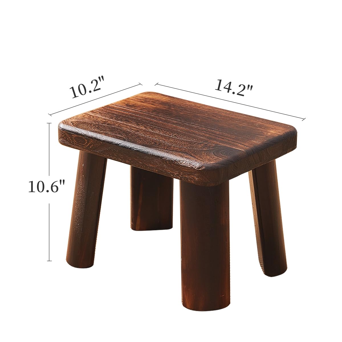 GZQWDC Wooden Step Stool for Adults and Kids,Foot Stool,Kitchen Small Wood Bench,Wood Plant Stand (14.2"x10.2"x10.6")