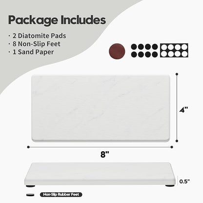 2PCS Diatomite Marble Stone Drying Mat