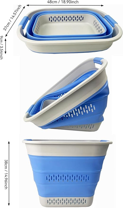 SAMMART 40L Collapsible Plastic Laundry Basket