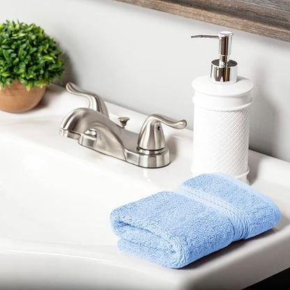 Superior Solid Egyptian Cotton Face Towel Set, Light Blue