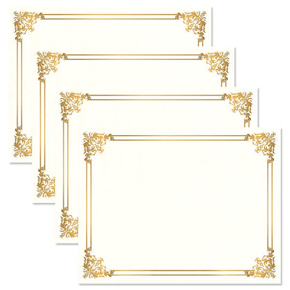 Empire Gold & White Parchment Certificate Papers - Pack of 25, NOT FOIL Laser & Inkjet Printer Compatible, for Office, Business Awards, Graduation, School Diplomas, 8-1/2" x 11" on 60 lb. Text Stock