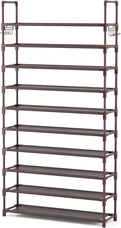 VTRIN 10 Tiers Shoe Rack Tall Large Capacity 50 Pairs Wide Shoe Organizer