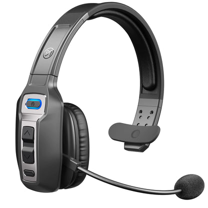 BRAMMAR Trucker Bluetooth Headset with AI Noise Cancellation Microphone, Trucker Headset with 65Hrs Talk Time & Mute Button, Multipoint Connection, Bluetooth Headsets Fit for Truck Drivers/Cell Phones