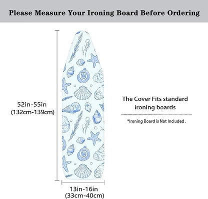 Sketch Ocean Shell Steam Ironing Board Cover Line Draw Starfish Stain Resistant