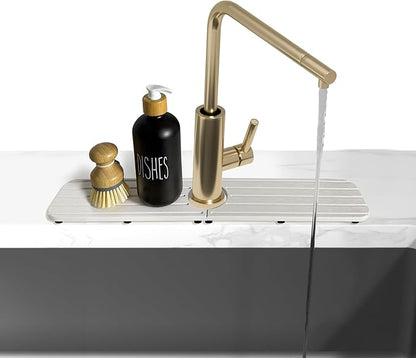 17inch x 4inch Kitchen Sink Faucet Mat, Water Absorbing Stone Faucet Splash