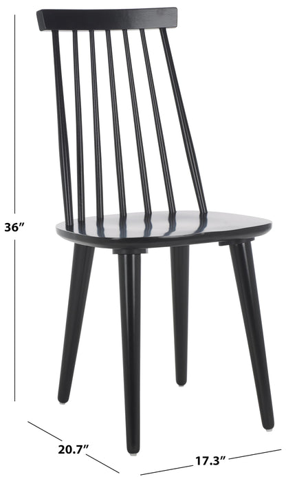 SAFAVIEH Furniture - Burris Side Chair Set of 2 - Black - Solid Wood - Modern Clean-Line Design - Ideal for Dining Room, Kitchen, Living Room, 17.7" Seat Height (AMH8511A-SET2)