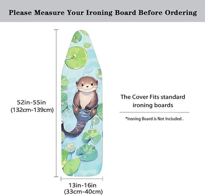 Cute Otter Ironing Board Covers Heavy-Duty Fabric Non Slip Padded Ironing Board