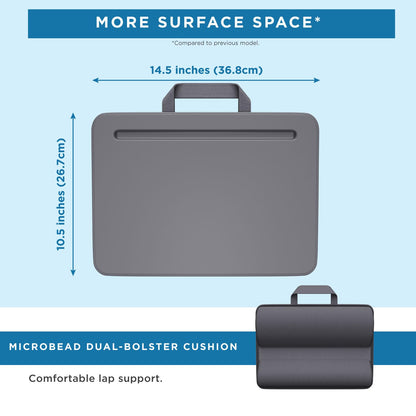 LAPGEAR Compact Lap Desk – Fits Up to 14″ Laptops – Charcoal – Style No. 43105