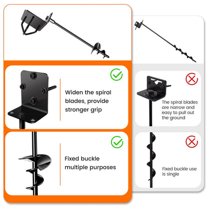 Ground Anchors Shed Anchors 14" Set of 2 Trampoline Stakes Screw in Heavy Duty Mobile Home - Storage Shed Anchor Kit - Playset Swing Anchors - Stakes for Fence,Carport,Garden (Black, 2 x 14in)
