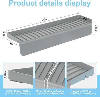 Silicone Sink Edge Protectors 4" x 24", Upgrade Kitchen Sink Splash Guards