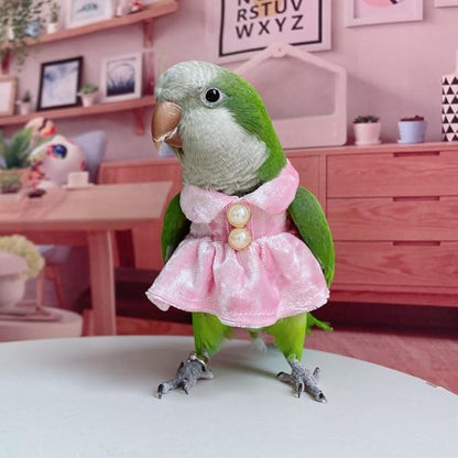 Bird Costume Bird Diaper Flight Suit Parrot Velvet Fleece Skirt Clothes Cosplay Photo Prop for Conure Lovebird Parakeet Cockatiel Macaw Small Animals Apparel (White,X-Large)