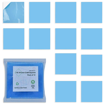 CLPA 3.75 Inch Craft Squares - Set of 12 Clear Ornaments for Crafts, Made from Flexible Plastic Clear Ornament Blanks, Perfect for Crafting, Custom Coasters, and Christmas Decorations