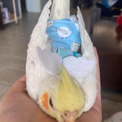 Adjustable Bird Diaper Harness Flight Suit Clothes with 80 Inch Flying Leash Rope for Parrots Conure Cockatiel (Blue,Sulphur-Crested Cockatoo)