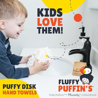 JJ KENT Fluffy Puffins Microfiber Hand Towels