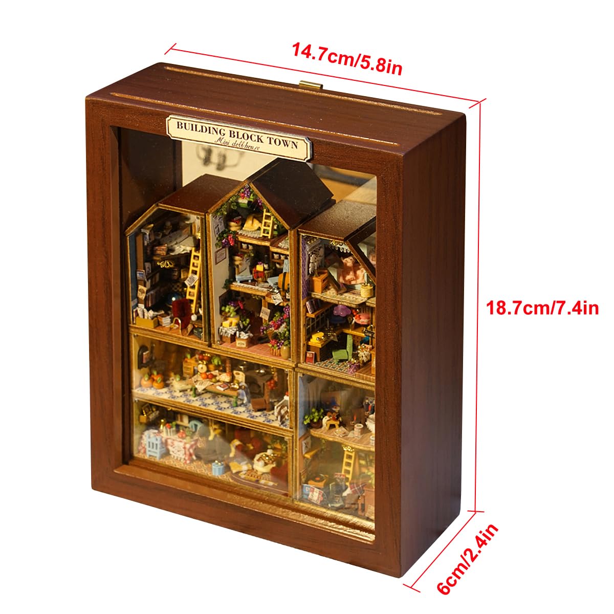 DIY Miniature House Kit, CUTEROOM Mini House Kit for Adult to Build, Wooden Dollhouse Making Kit with Furniture, Christmas Birthday Gifts