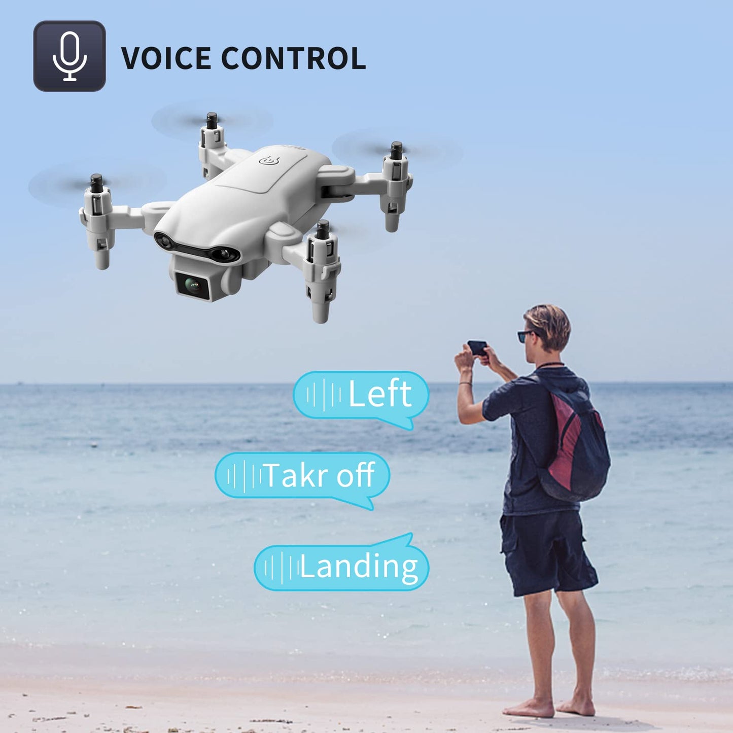 4DV9 Mini Drone with 1080P HD Camera for Kids FPV Live Video RC Quadcopter for Adults Beginners Toys Gifts,Altitude Hold, Waypoints Functions,One Key Start,3D Flips,3 Batteries,Gray