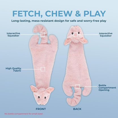 Best Pet Supplies Squeaky Dog Toys with Soft Durable Fabric for Small, Medium and Large Pets Interactive Toy for Indoor Play, Supports Active Biting and Play - Hare, Pig, Medium