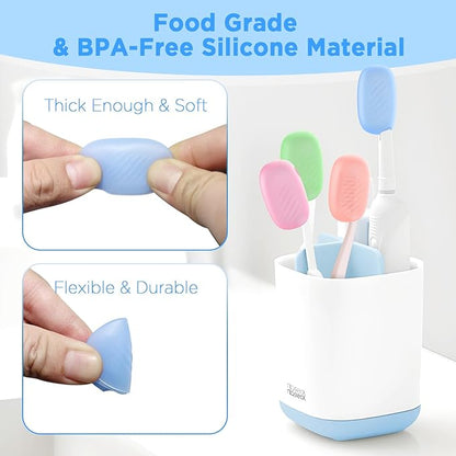 Toothbrush Covers Caps 6 Pack, Silicone Toothbrush Head Protector Replacement