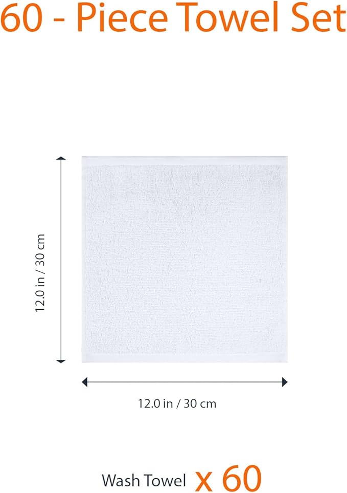 Amazon Basics Highly Absorbent, Fast Drying 100% Cotton Washcloths