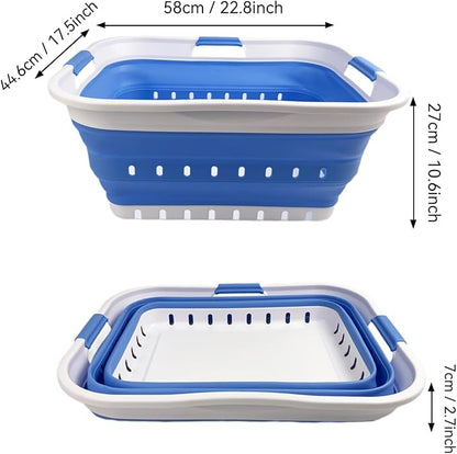 SAMMART 42L Collapsible Plastic Laundry Basket