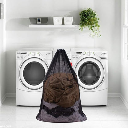 2 Pack Mesh Laundry Bags, 24 x 36 Inches Heavy Duty Drawstring Bag, Travel and