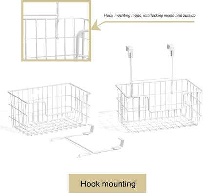 Wire Storage Basket 2 Packs, Wall Mounted Kitchen Bathroom, Hanging Cabinet