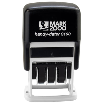Mark 2000 Self-Inking Rubber Date Office Stamp with Scanned Phrase Blue Ink & Date RED Ink (Handy-Dater S160), 12-Year Band