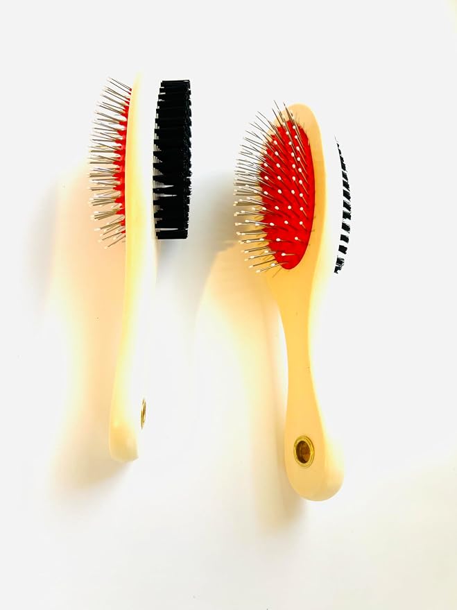 Double-Sided Pet Grooming Brush, Bamboo, for Dogs and Cats | Soft Bristles and Firm Pins, All Coat Types