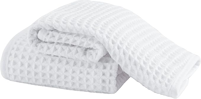 Microfiber Waffle Face Towels, 2 Pieces, Fast Drying, Lint Free 430 GSM