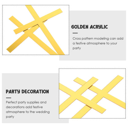 Gadpiparty 10pcs Gold Cross for Cake, Cross Cake Topper Baptism, Wedding Party Props Baptism Dessert Toppers Creative Inserts for Birthday Anniversary Cupcakes