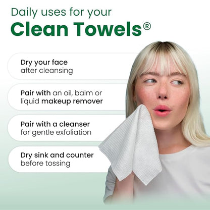 Clean Skin Club Clean Towels® XL Sensitive Skin | Travel Pack, Ultra-Soft