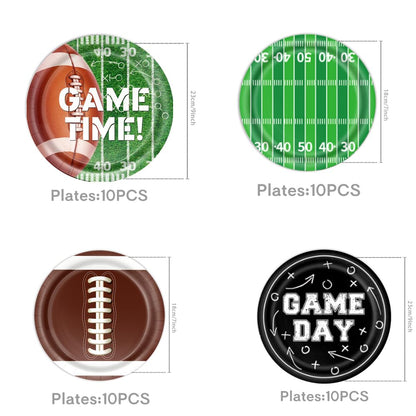 Party Supplies Set | Complete Kit with Plates, Cups, Napkins, Banners, Balloons & Cake Toppers | Game Day & Birthday Decorations