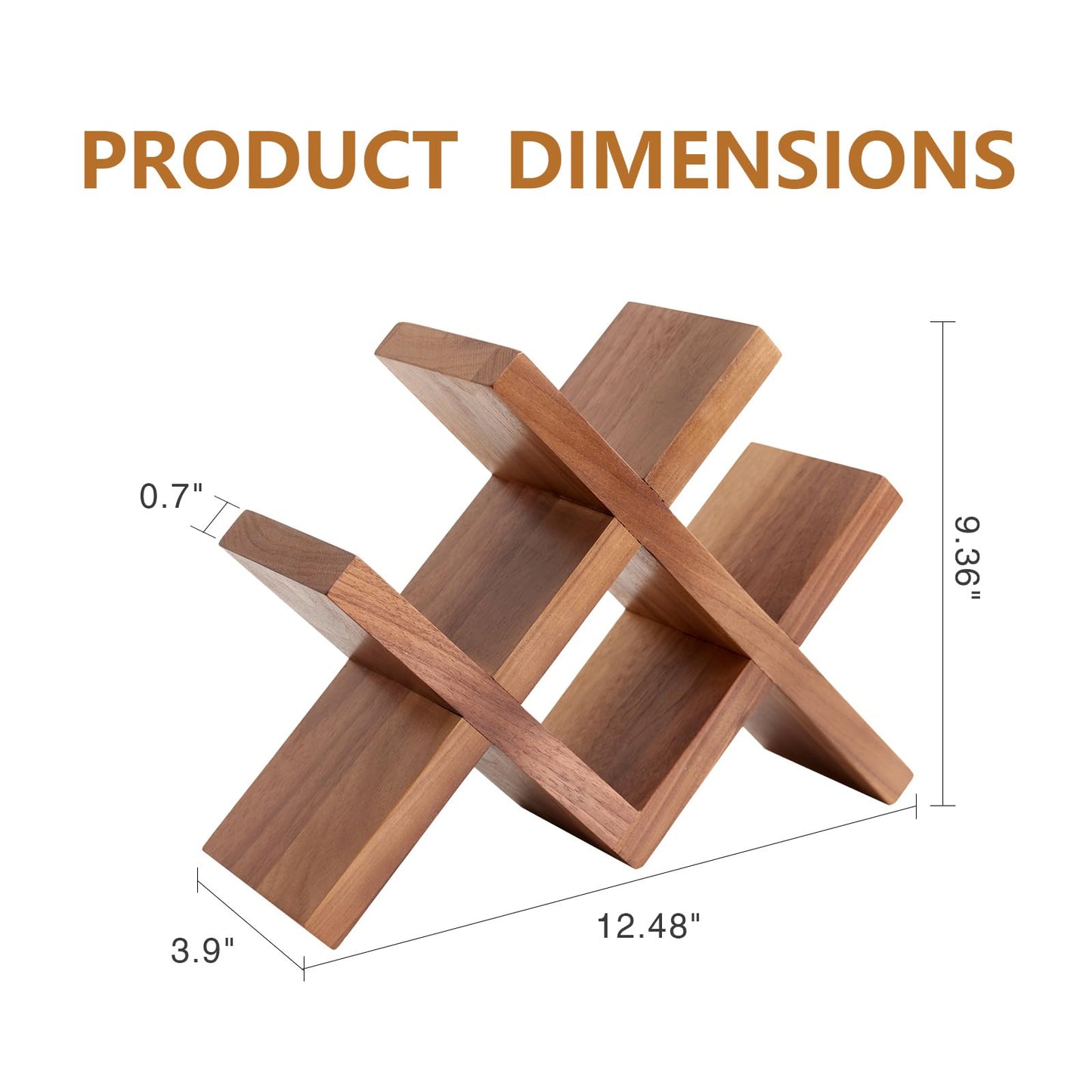 Rsuwiz Solid Oak Wine Rack Countertop, 4 Bottle Tabletop Wine Holder - No Assembly Free Standing Wood Display for Kitchen, Bar, Office, Living Room | Walnut