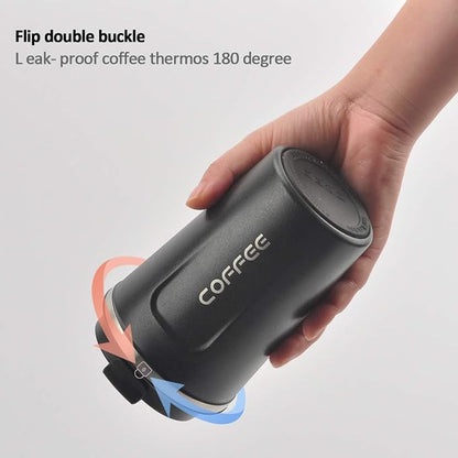 CS COSDDI 12 oz Stainless Steel Vacuum Insulated Tumbler - Coffee Travel Mug Spill Proof with Lid - coffee Cup for Keep Hot/Ice Coffee,Tea and Beer (Black)