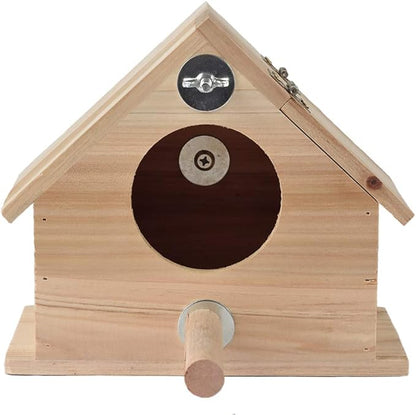 OMEM Wooden Parrot Breeding Box Birds Nests Parrot House Wooden Breeding Box Birdcages Stand Accessories