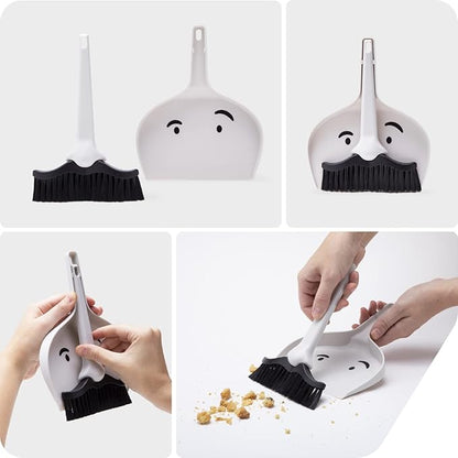 Peleg Design Dustache Small Dustpan and Brush Set, Mini Broom and Dustpan Set