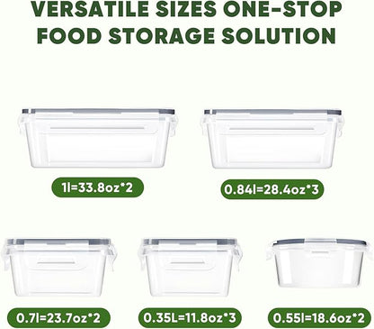 24-Piece PVC-Free BPA-Free Food-Grade Plastic Kitchen Set, Leakproof Airtight