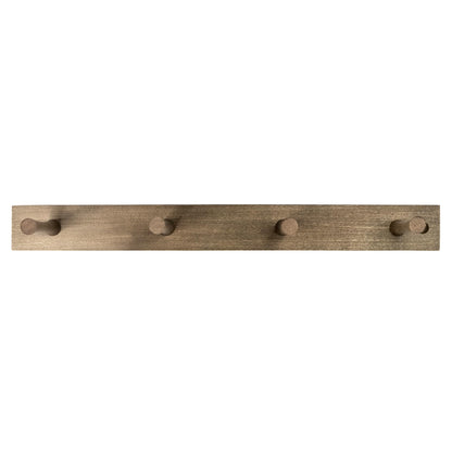 Spectrum Coat Rack Wall Mount 4 Peg Wooden Pegs Organizer for Hanging Coats Hats Bags Towels Jackets Purses, Easy Install Wall Mounted Peg Rack Hanger for Closet Entryway Bedroom Storage, Greige