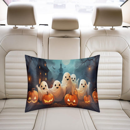 Halloween Satin Silk Pillowcase for Hair and Skin Halloween Ghosts Pillow Cases Standard Size Soft Silk Pillow Case with Envelope Closure Satin Cooling Pillow Covers (20x26 in) 1 Pack