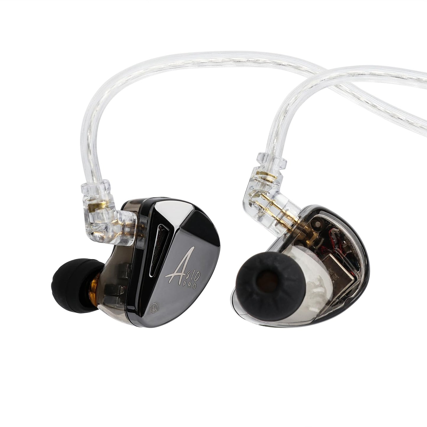 Linsoul x KZ AS10 PRO 5BA Wired Earbuds, HiFi in-Ear Earphones with Mirror Polygon Faceplate, 2 Pin Detachable Cable for Audiophile (with Mic)