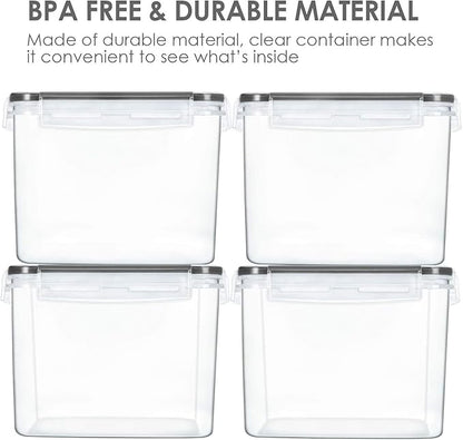 Vtopmart Food Storage Containers 3.3 quart / 3.6L, 4 Pieces BPA Free Plastic