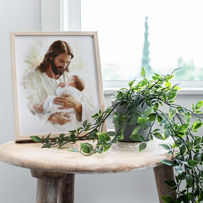 Christian Decor Baby Nursery Decor - Jesus Wall Art - Baby Room Print - Christian Wall Art & Decor - Nursery Wall Art for Kids Room - Baby Girl Bedroom, Baby Boy Bedroom Religious Art Spiritual